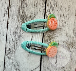 Orange Pineapple Barrettes - RTS