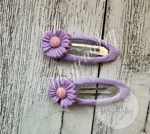 Purple Daisy Barrettes - RTS