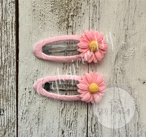 Pink Daisy Barrettes - RTS