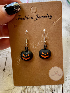 Black Jack-o-Lantern Earrings