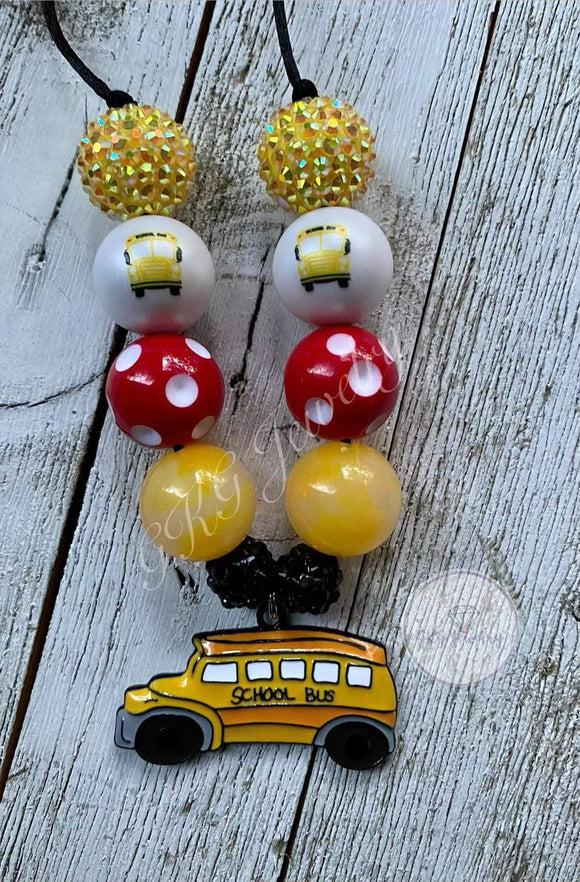 School Bus Bubblegum Necklace