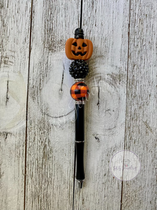 Jack-o-Lantern Beaded Pen