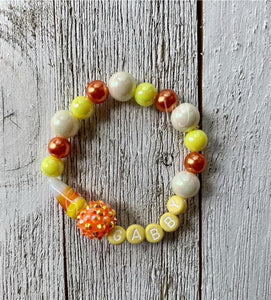 Candy Corn Cutie Name Bracelet