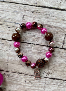 Hot Pink & Brown Ombre Bracelet